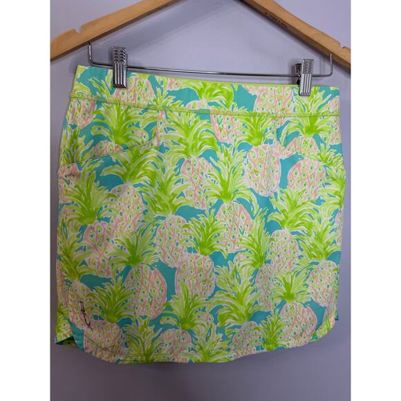 RLX Ralph Lauren Women Performance Golf Tennis Skort Skirt Green Pineapple Sz S - Picture 4 of 9